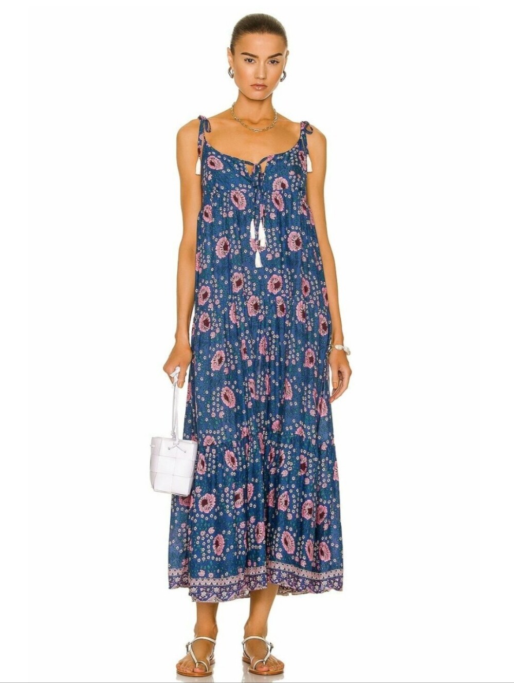 Natalie Martin January Maxi Dress In Vintage Flowers Azure